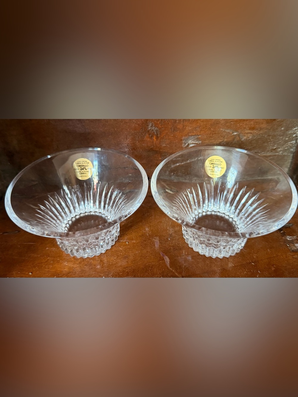 RCR Vintage Italian crystal Dessert/Fruit Bowls — Pair